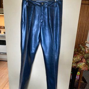 BB Dakota Faux Leather Ladies Jeans, vintage 90's. 2 pairs-1 Navy and 1 Bronze